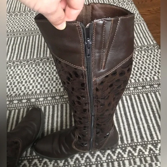 Sz 7🌹Leather Shearling Tall Boots Marelbo - Picture 5 of 16